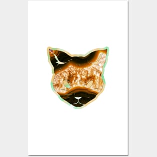 Molten lava cat print - Volcanic Posters and Art